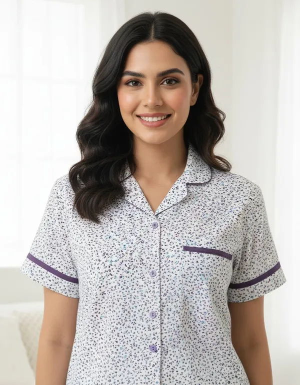 Poly_Cotton_soft_floral_print_top_and_shorts
