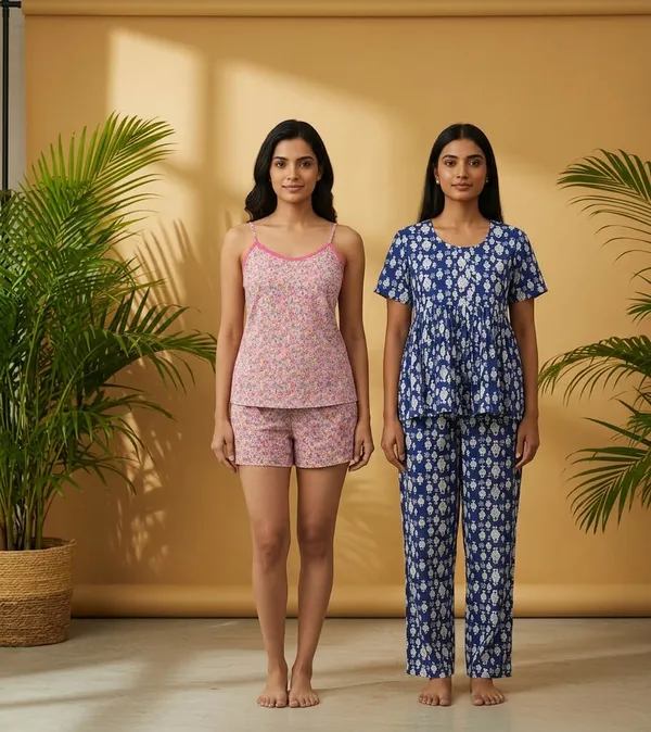 Pink_And_Blue_Poly_Cotton_Cami_Top_And_Shorts_Set_And_Rayon_Night_Suit_Set_For_Women_Pack_Of_2