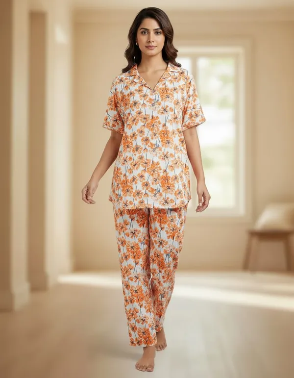 Red_And_White_Cambric_100%_Cotton_Night_Suit_Set_For_Women