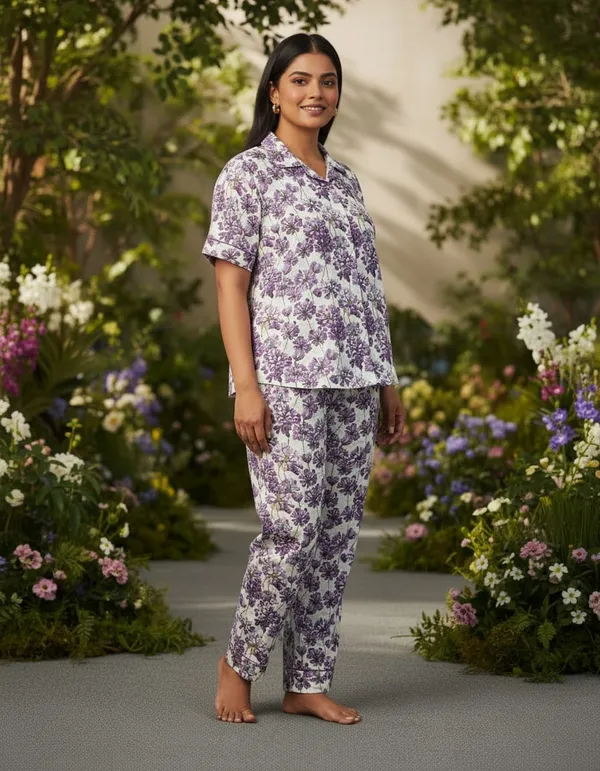 Multicolor_Cambric_100%_Cotton_Night_Suit_Set_For_Women