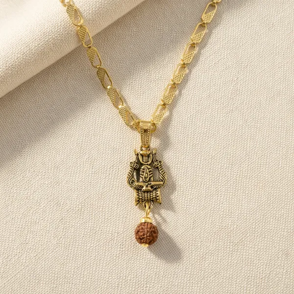 Gold_Trishul_Rudraksha_Plated_Pendant_Necklace_For_Couples_(Set_of_2)