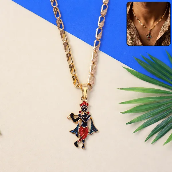 Gold_Plated_Lord_Krishna_Chain_Pendant_Necklace
