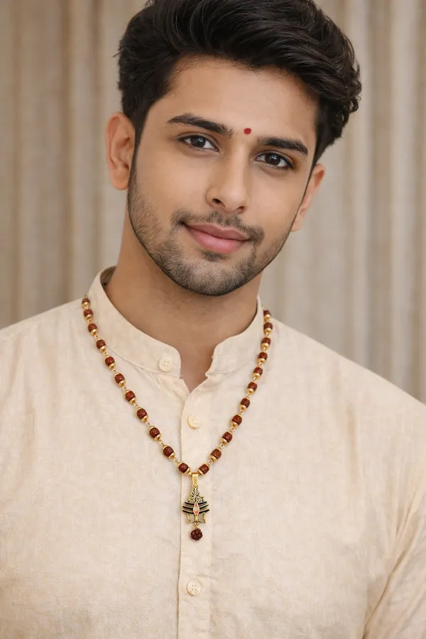 Gold_Traditional_Rudraksha_Mahakal_With_Antique_Finish_Pendant_Necklace