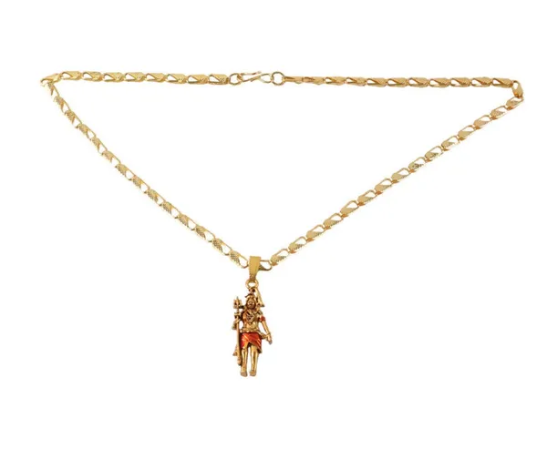 Gold_Traditional_Rudraksha_Trishul_With_Antique_Finish_And_Toned_Lord_Hanuman_Pendant_Necklace_(Pack_Of_2)