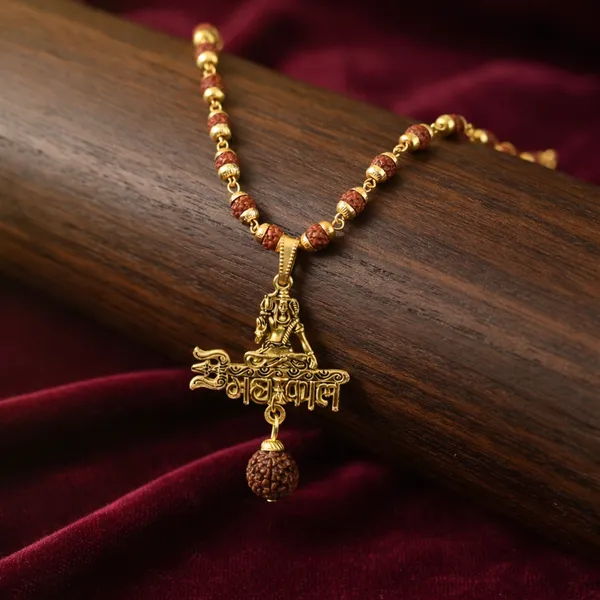 Gold_Traditional_Rudraksha_With_Lord_Shiva_Pendant_Mala_Necklace