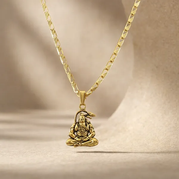 Gold_Lord_Shiva_Meditating_Tone_Pendant_Necklace