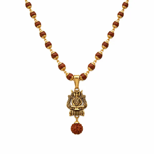 Gold_Traditional_Rudraksha_With_Lord_Shiva_Beads_Pendant__Necklace