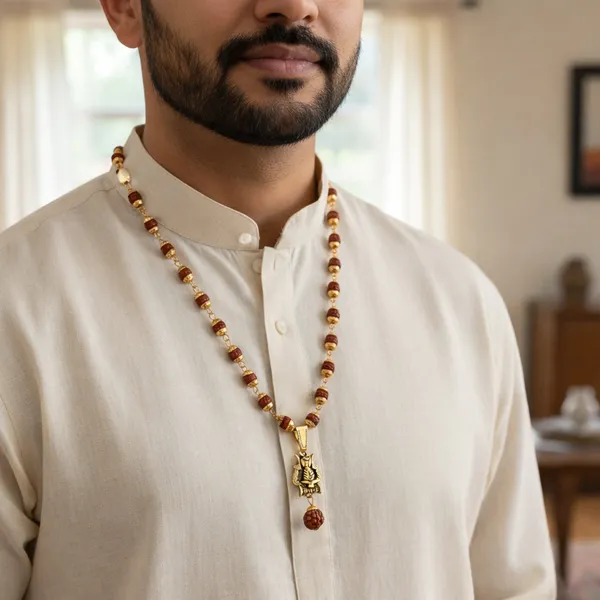 Gold_Traditional_Rudraksha_With_Lord_Shiva_Beads_Pendant__Necklace
