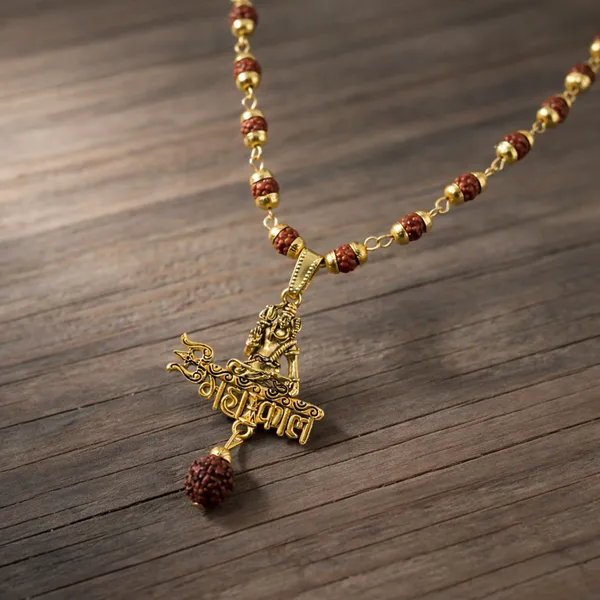 Gold_Traditional_Rudraksha_With_Lord_Shiva_Pendant_Mala_Necklace