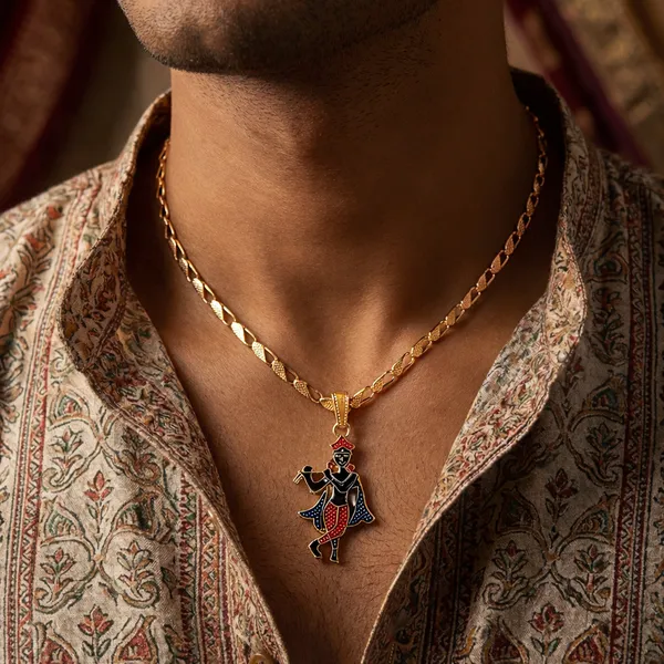 Gold_Plated_Lord_Krishna_Chain_Pendant_Necklace
