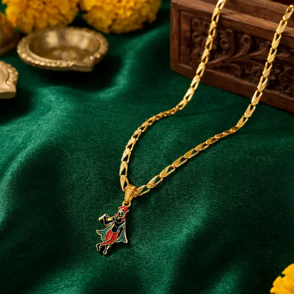 Gold_Plated_Lord_Krishna_Chain_Pendant_Necklace