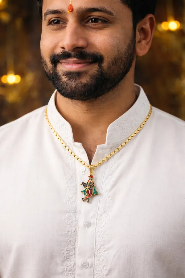 Gold_Plated_Lord_Krishna_Chain_Pendant_Necklace