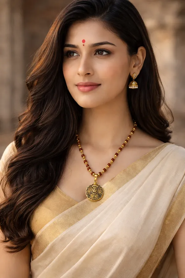 Gold_Antique_Plated_Rudraksha_With_Sun_God_Pendant_Mala_Necklace