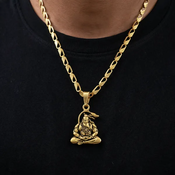 Gold_Lord_Shiva_Meditating_Tone_Pendant_Necklace