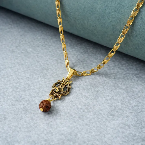 Gold_Trishul_Rudraksha_Plated_Pendant_Necklace_For_Couples_(Set_of_2)
