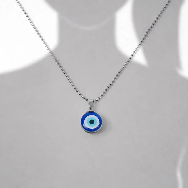 Silver_Evil_Eye_Protection_With_Stainless_Steel_Chain_Pendant_Necklace