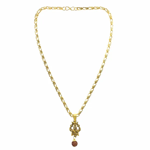 Gold_Trishul_Rudraksha_Plated_Pendant_Necklace_For_Couples_(Set_of_2)
