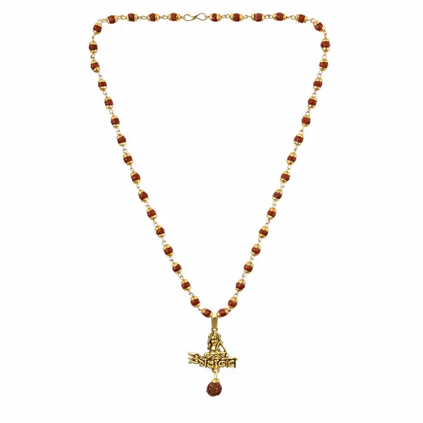 Gold_Traditional_Rudraksha_With_Lord_Shiva_Pendant_Mala_Necklace