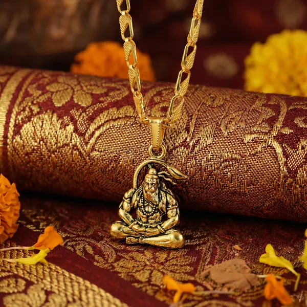 Gold_Lord_Shiva_Meditating_Tone_Pendant_Necklace
