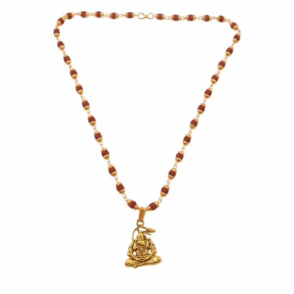 Gold_Rudraksha_Beads_With_Hanumanji_Pendant_Mala_Necklace