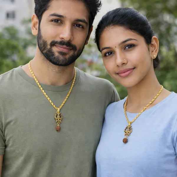 Gold_Trishul_Rudraksha_Plated_Pendant_Necklace_For_Couples_(Set_of_2)