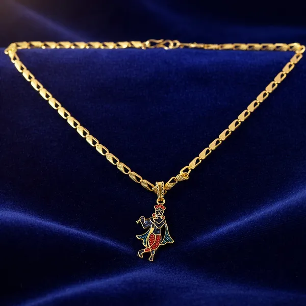 Gold_Plated_Lord_Krishna_Chain_Pendant_Necklace