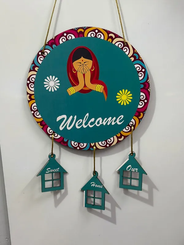 Multicolour_MDF_Sheet_Welcome_Sign_Wooden_Wall_Hanging_For_Home_And_Decor