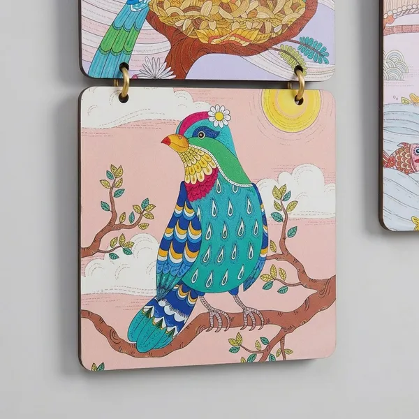 Multicolour_MDF_Sheet_Bird_Art_Wooden_Wall_Hanging_For_Home_And_Decor