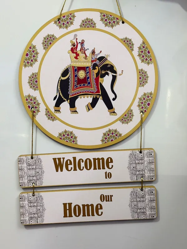 Multicolour_MDF_Sheet_Elephant_Wooden_Wall_Hanging_For_Home_And_Decor