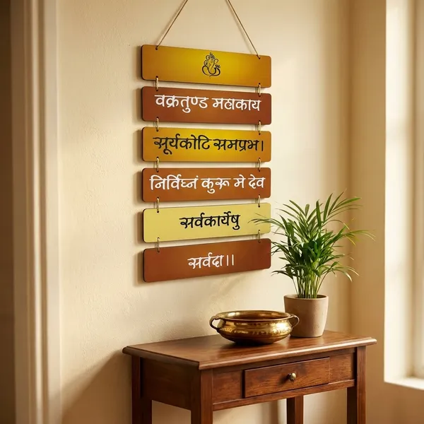 Multicolour_MDF_Sheet_Vakratunda_Mahakaya_Ganesha_Mantra_Wooden_Wall_Hanging_For_Home_And_Decor_Pack_Of_2