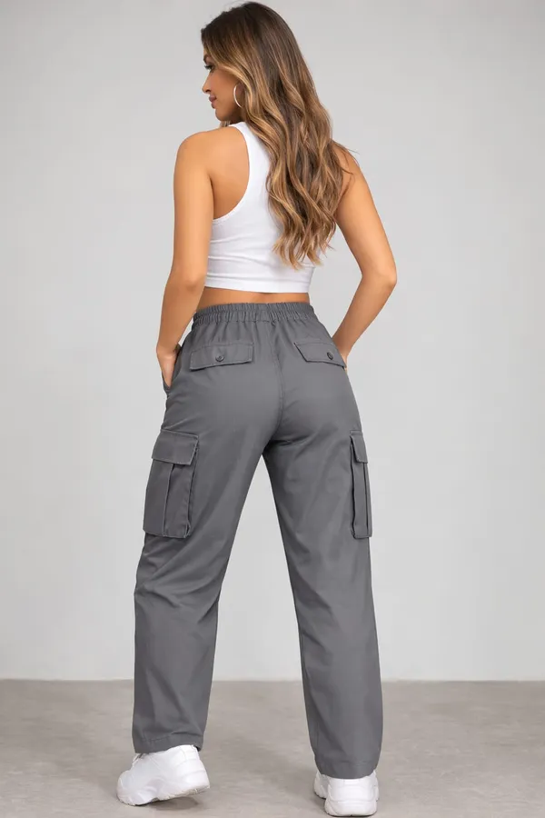 Grey_Cotton_Cargo_Pants_For_Women