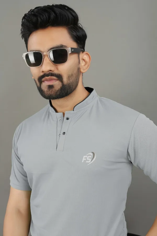 Grey_Cotton_Blend_T-Shirt_For_Men