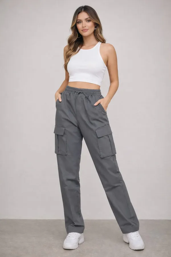 Grey_Cotton_Cargo_Pants_For_Women