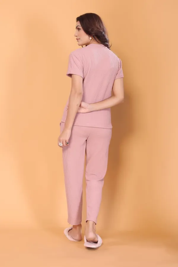 Pink_Cotton_Night_Wear_Set_For_Women