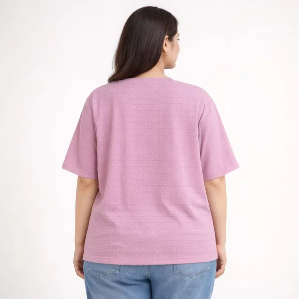 Pink__Cotton_Blend_T-Shirt_For_Women