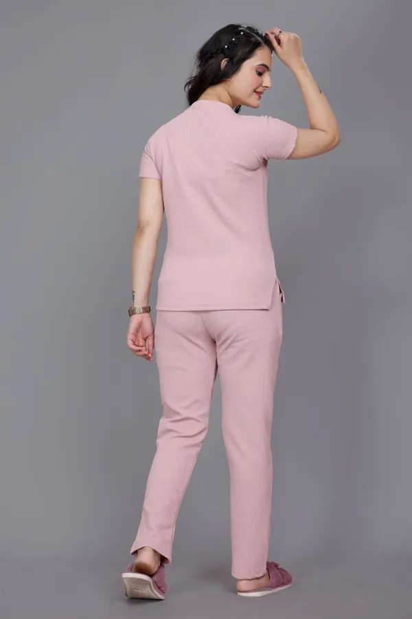 Pink_Cotton_Night_Wear_Set_For_Women