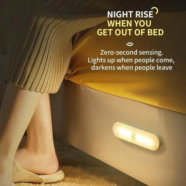 White_2Pcs_Motion_Sensor_Led_Night_Light_Home,_Indoor_Auto_On/Off_Rechargeable_Wireless_Magnetic_Led_Cabinet_Lamp_For_Closet,_Bedroom,_Home,_Stairs,_Kitchen,_Bathroom,_Wardrobe_Lighting