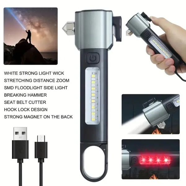 3_In_1_Multifunction_Led_Torch_Light_Rechargeable,_Rescue_Emergency_Flashlight_With_Car_Seat_Belt_Cutter_&_Glass_Breaker,_Bright_Zoomable_Torch_Light_For_Trekking,_Camping_(Black)