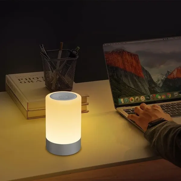 White_Plastic_Touch_Control_Led_Night_Light_Table_Lamp_For_Bedroom,_Living_Room,_And_Study,_With_Adjustable_Brightness,_Usb_Rechargeable