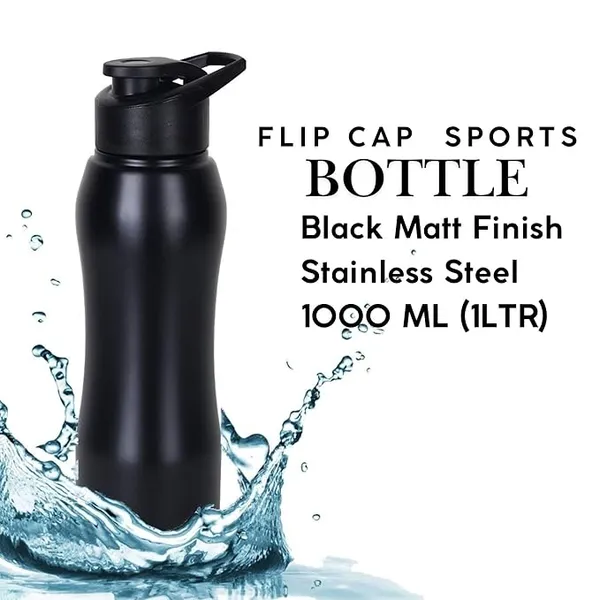 Black_Stainless_Steel_Customised_Water_Bottle_1_Litre_With_Sipper_And_Cap
