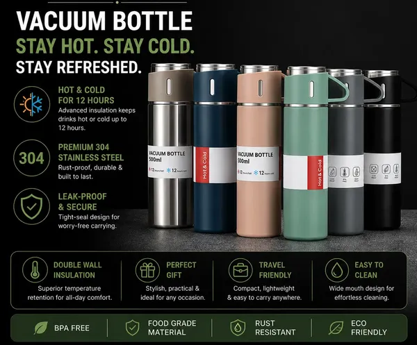 Multicolour_Stainless_Steel_Vacuum_Bottle_Set_With_2_Mugs_500_Ml_-_Insulated_Flask_Gift_Set