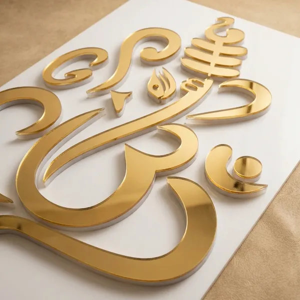 Golden_And_White_Steel_Led_Religious_Wall_Decor_For_Wall_Decor