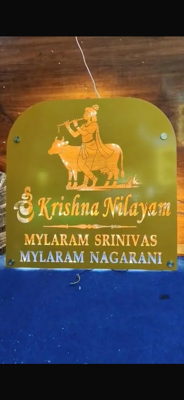 Yellow_Acrylic,Metal_Name_Plate_For_Home_Entrance