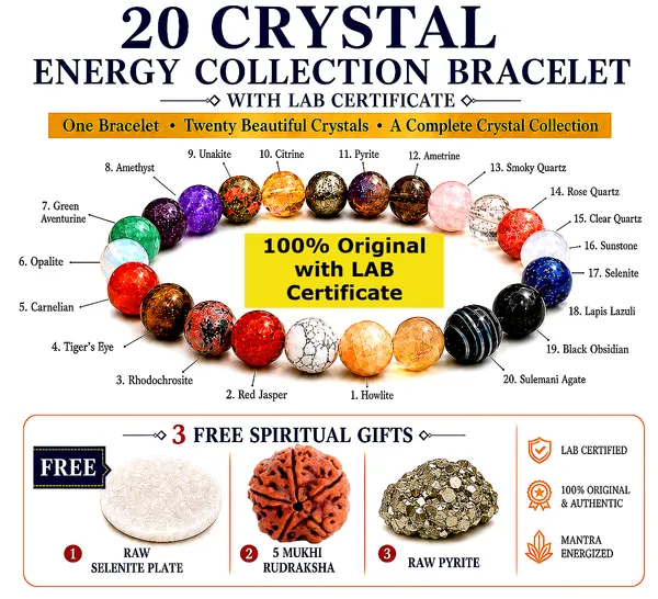 100%_Original_with_LAB_Certificate_-_20_Crystal_Energy_Collection_Bracelet_&__FREE_Raw_Pyrite_Stone_+_Salenite_Plate_+_5_Mukhi_Rudraksha