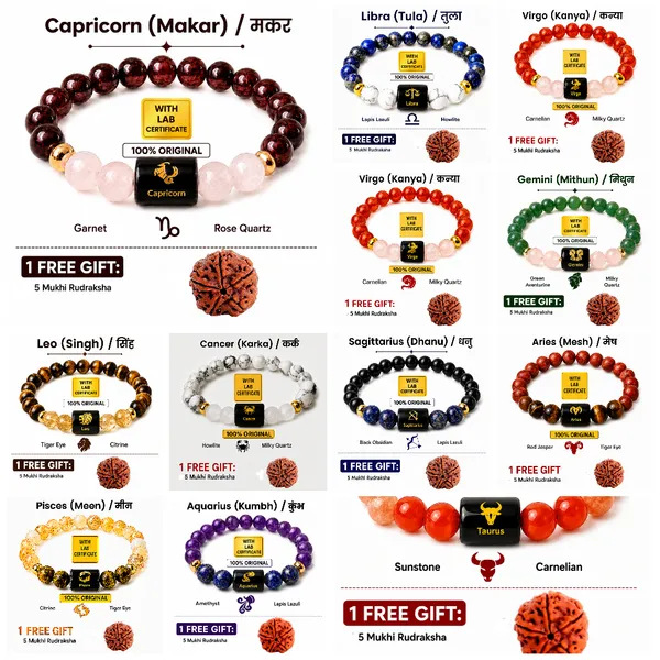 Original_Lab_Certified_Zodiac_Rashi_राशि_Bracelet_+__(FREE_5_Mukhi_Rudraksha)_