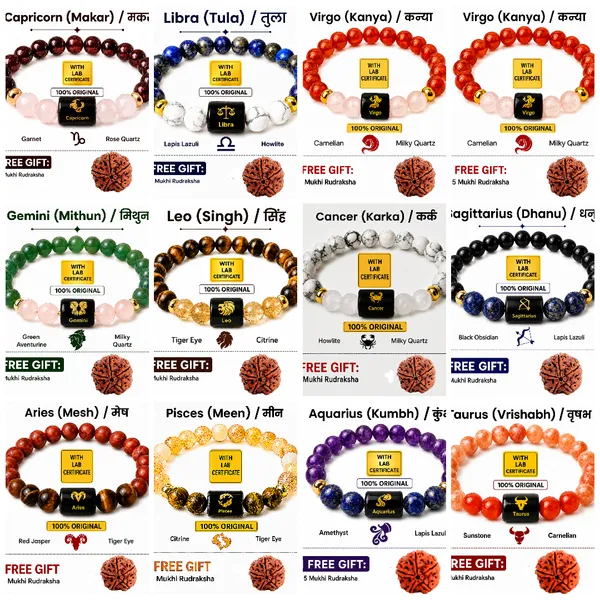 Original_Lab_Certified_Zodiac_Rashi_राशि_Bracelet_+__(FREE_5_Mukhi_Rudraksha)_