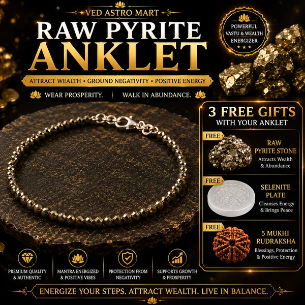 Premium_Raw_Pyrite_Anklet_with_3_Free_Gifts_–_Pyrite_Stone,_Selenite_Plate_&_5_Mukhi_Rudraksha