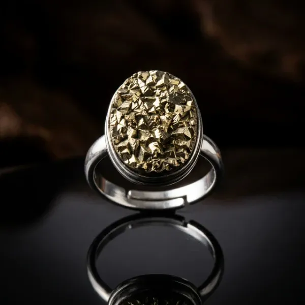 Pyrite_Ring_(_Dual_Lab_Certified_+_Free_5_Mukhi_Rudraksha_)