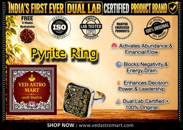 Pyrite_Ring_(_Dual_Lab_Certified_+_Free_5_Mukhi_Rudraksha_)