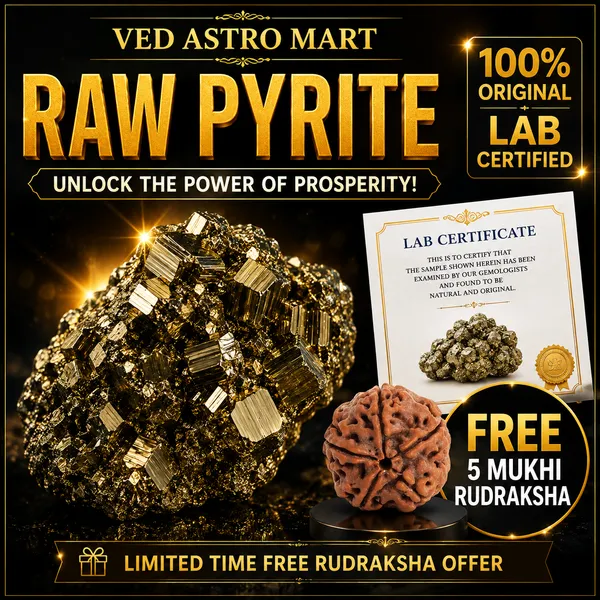 100%_Original_with_LAB_Certificate_-_Raw_Pyrite_Stone_Free_5_Mukhi_Rudraksha